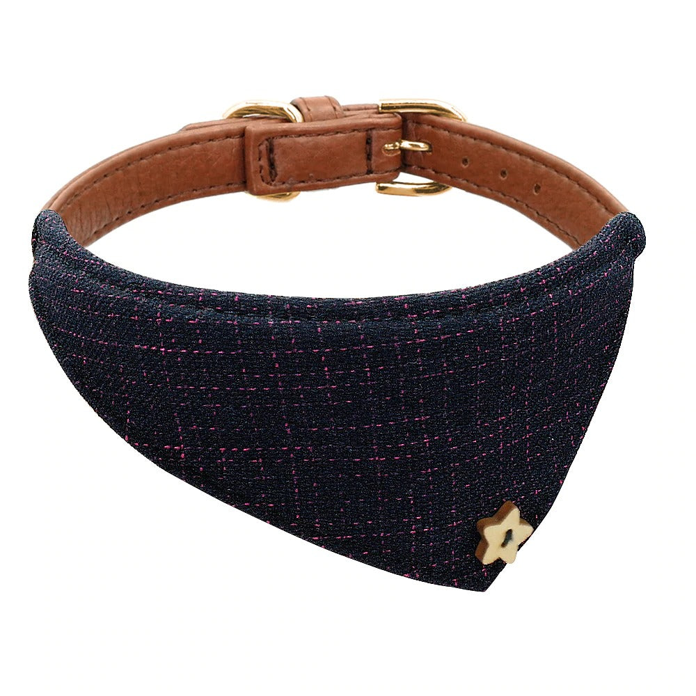 Premium Leather Collar with Bandana