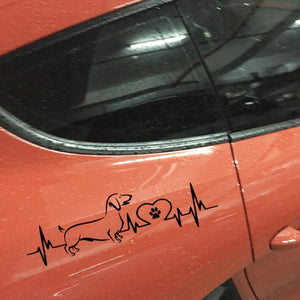 Dachshund  Cardiogram Car Decal