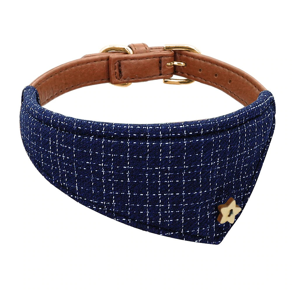 Premium Leather Collar with Bandana