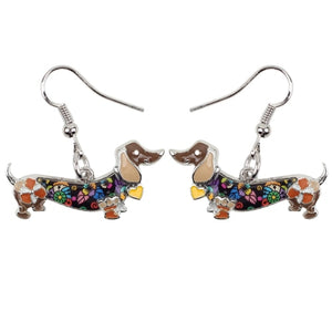 Dachshund Dog Dangle Earrings