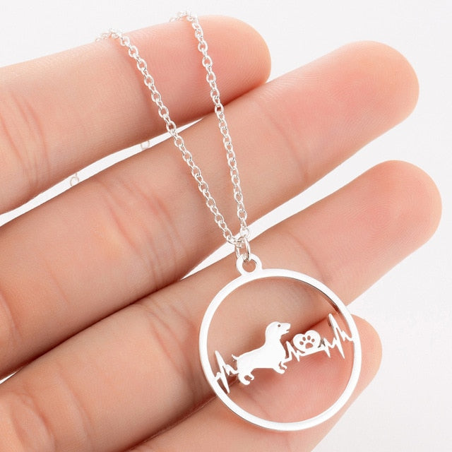 A Doxie Makes My Heartbeat Necklace