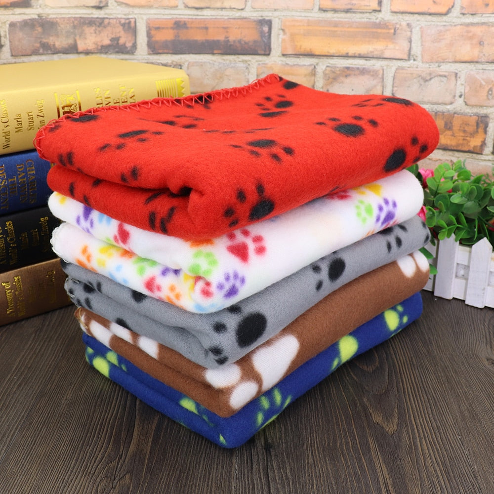 Fleece Paw Print Blanket