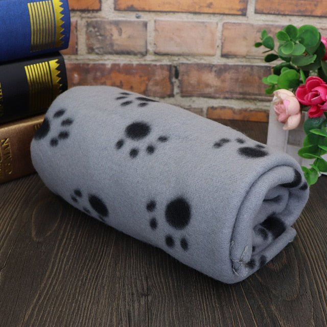 Fleece Paw Print Blanket